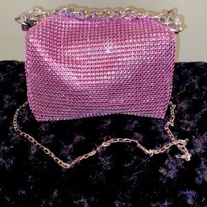Hot pink rhinestone hand bag